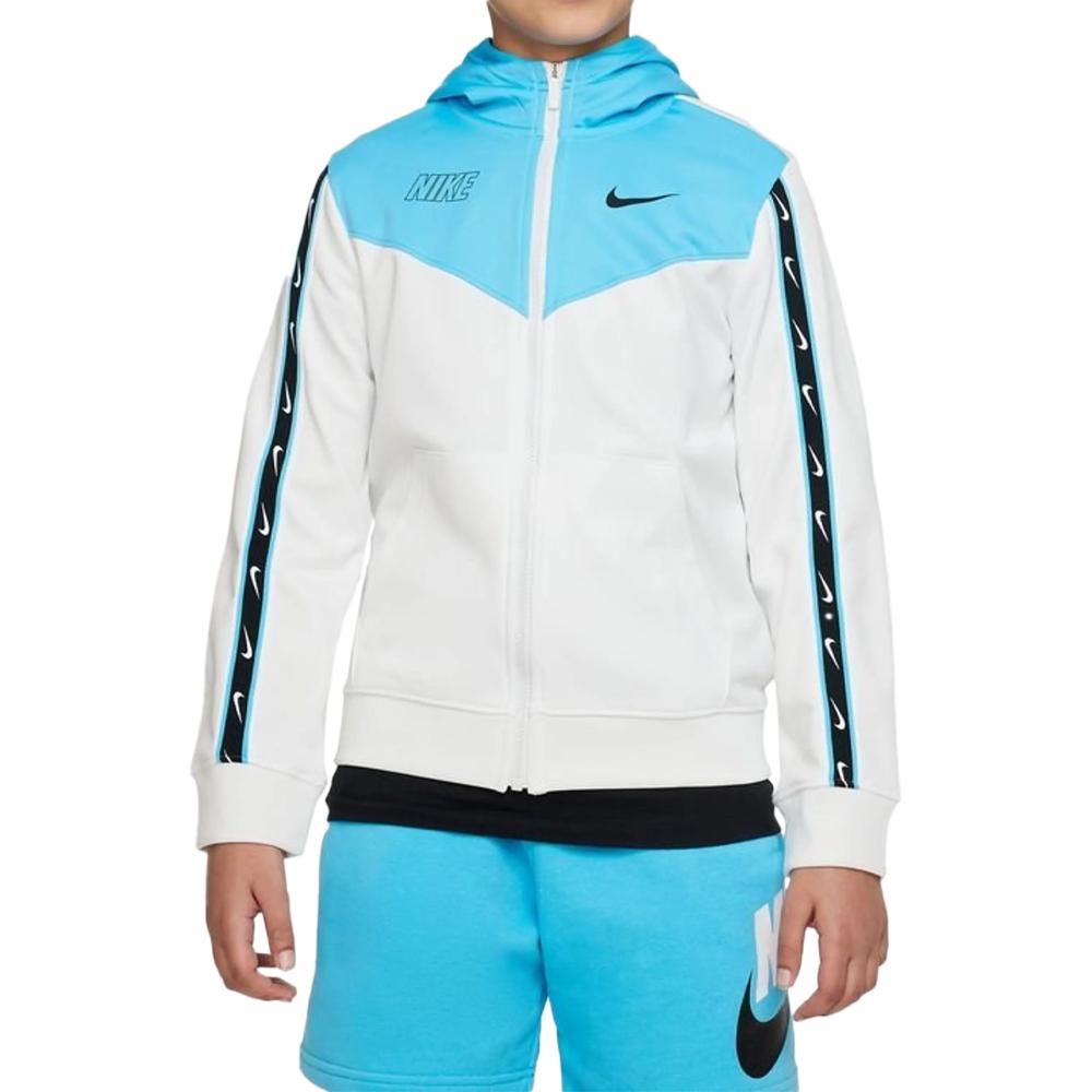 Nike Sweat à Capuche Bleu/Blanc Garçon Nike Repeat