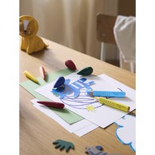 FABER-CASTELL Craie de cire Poire, étui en carton de 4