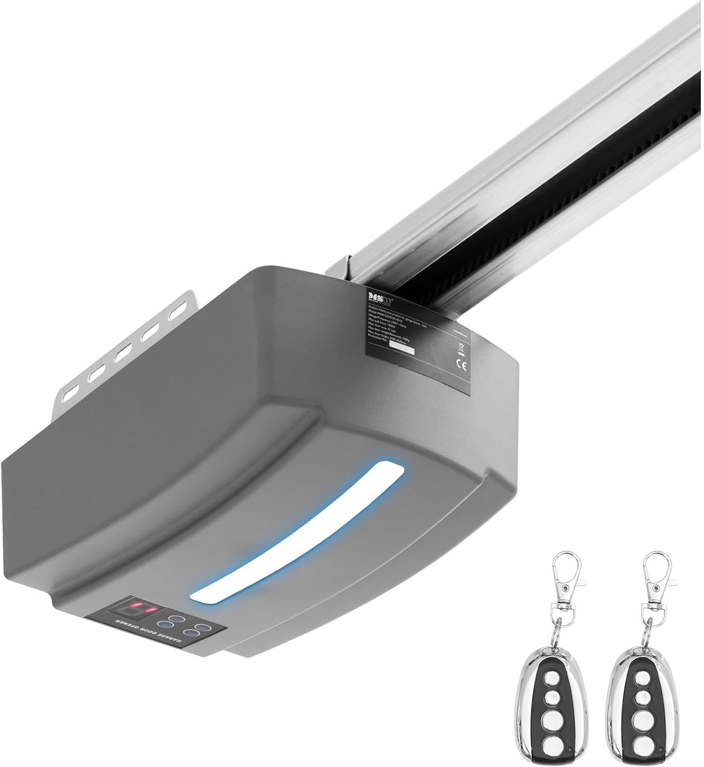 MSW Garagentorantrieb inkl. 2 Handsender 1200 N für Tore bis zu 180 kg / 18 m² Garagentüröffner Garagentoröffner Garagenöffner Torantrieb