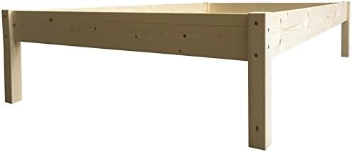 Erhöhtes Bett Seniorenbett 100 x 200 cm Massivholzbett Holzbett Holz Bettgestell (100cm x200cm, Betthöhe 55cm)