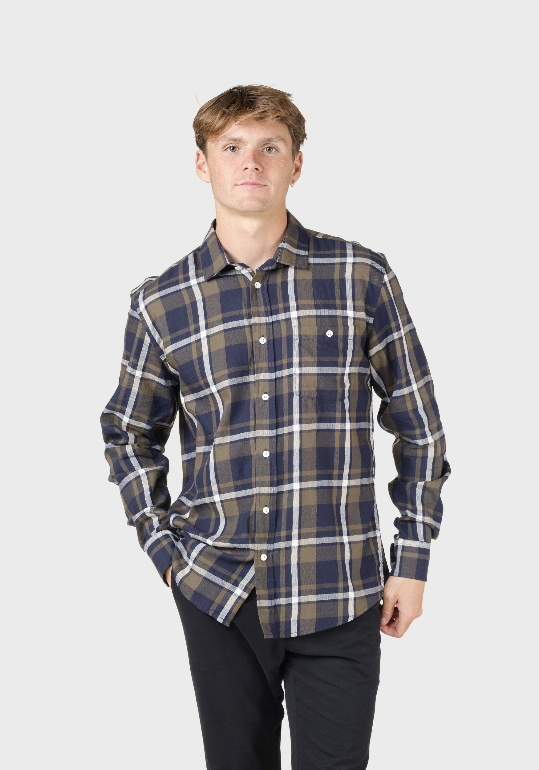 Klitmøller Collective Hemd Bruce Olive/Navy