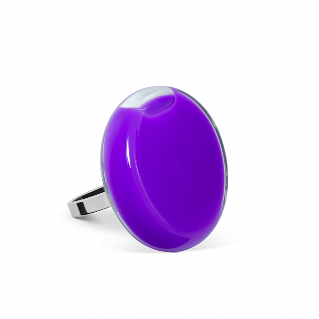 Bague en verre soufflée - Platine Mini Milk