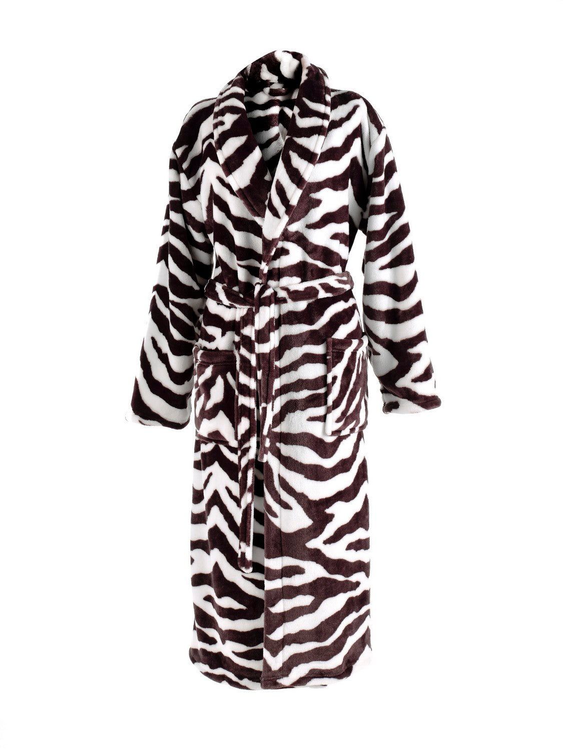 Zo Home Flanel Fleece Badjas Zebra - brown - L