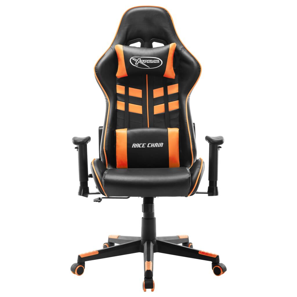 vidaXL Gaming stoel, zwart en oranje, kunstleer