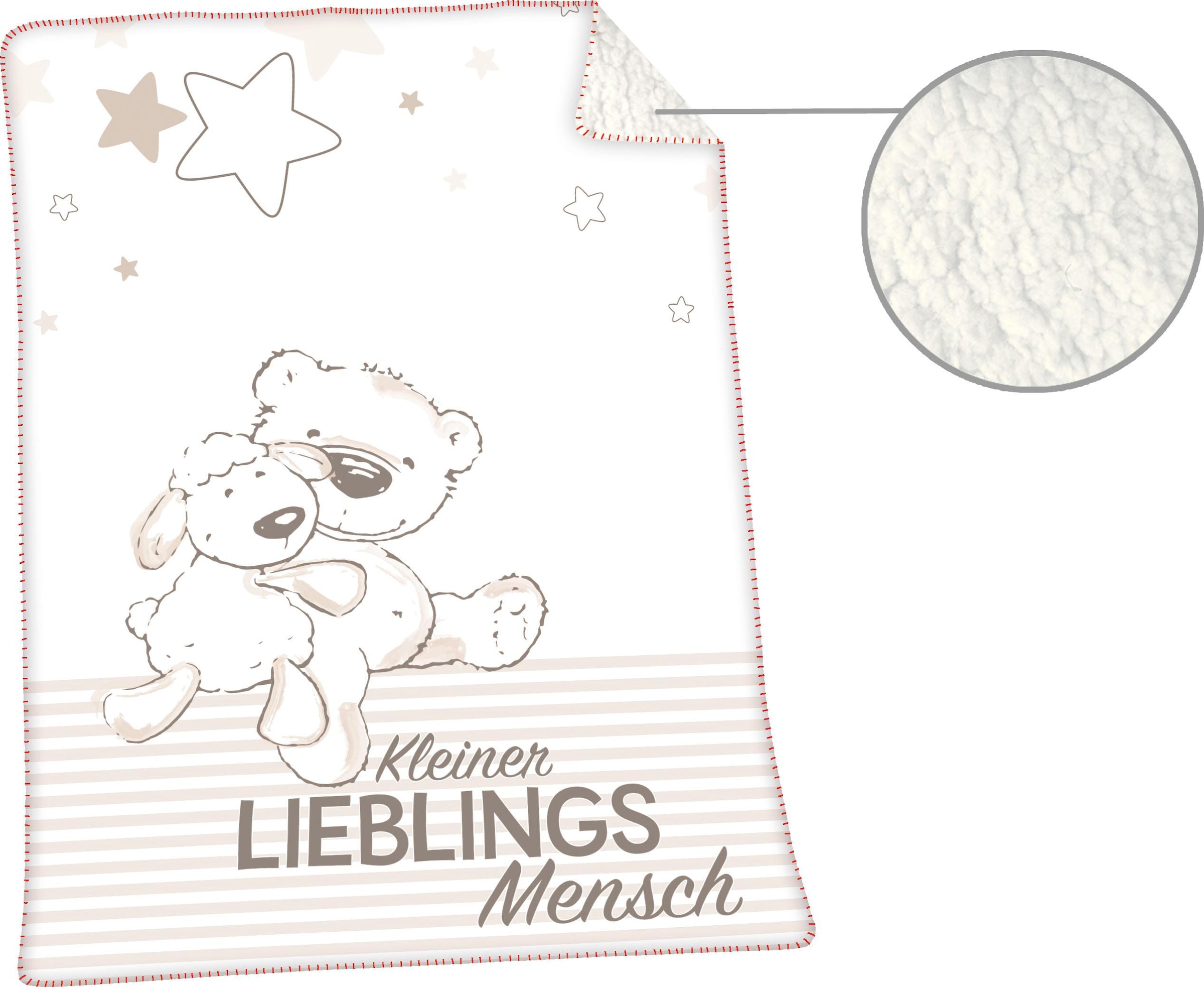 Herding Babydecke »Jonas Lieblingsmensch« mit niedlichem Motiv, Kuscheldecke