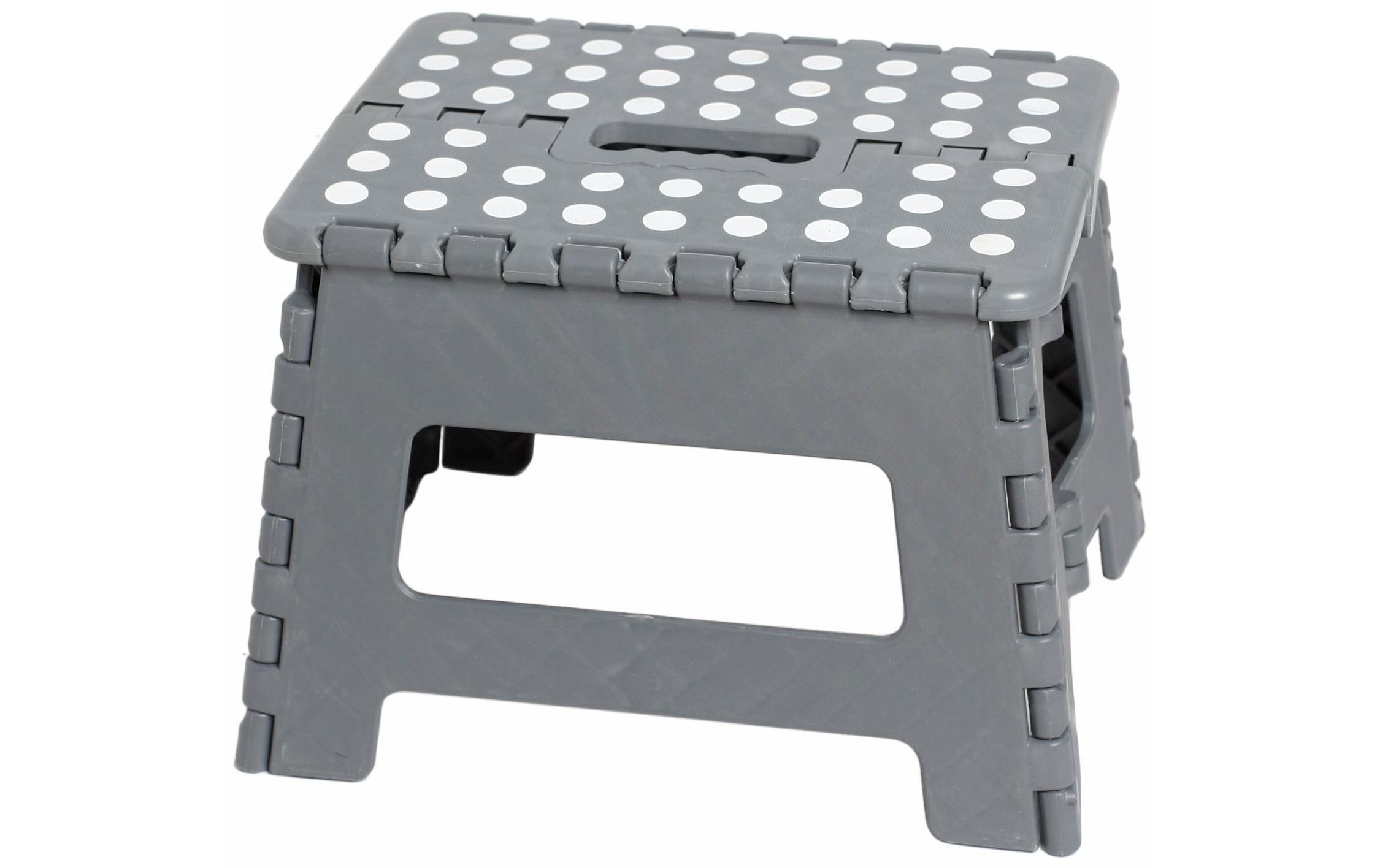 Klapphocker Klapp-Klick Kunststoff, GrauFaltbarer Tritt