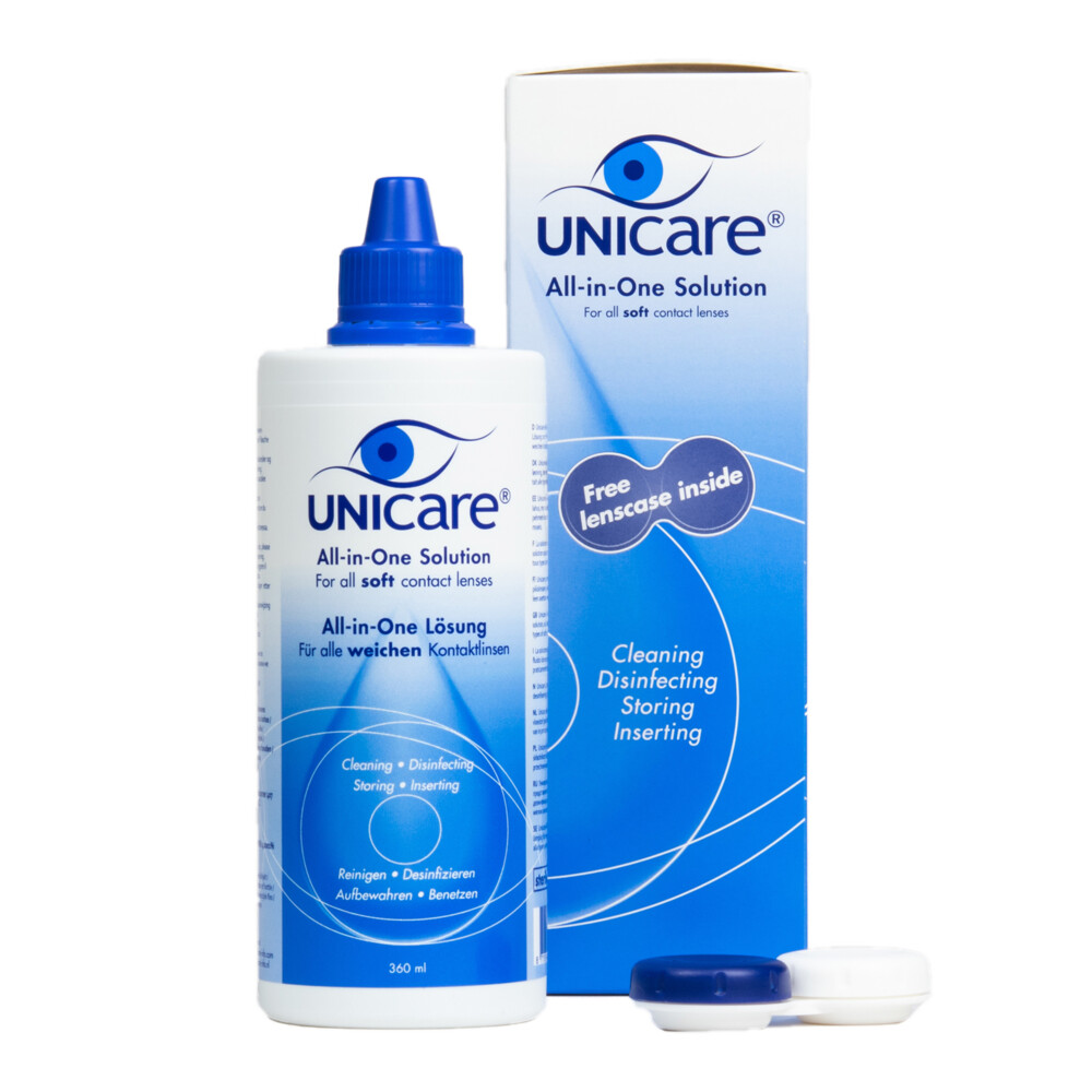 3x Unicare Alles-In-Een Vloeistof Zachte Contactlenzen360 ml