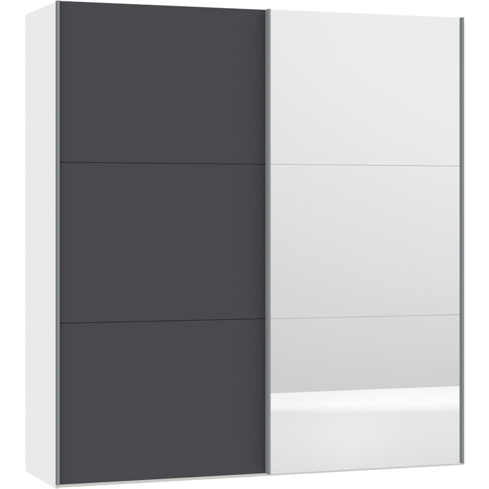 Schwebetürenschrank Schweizer 143 Spanplatte melaminbeschichtet anthrazit matt/premiumweiss