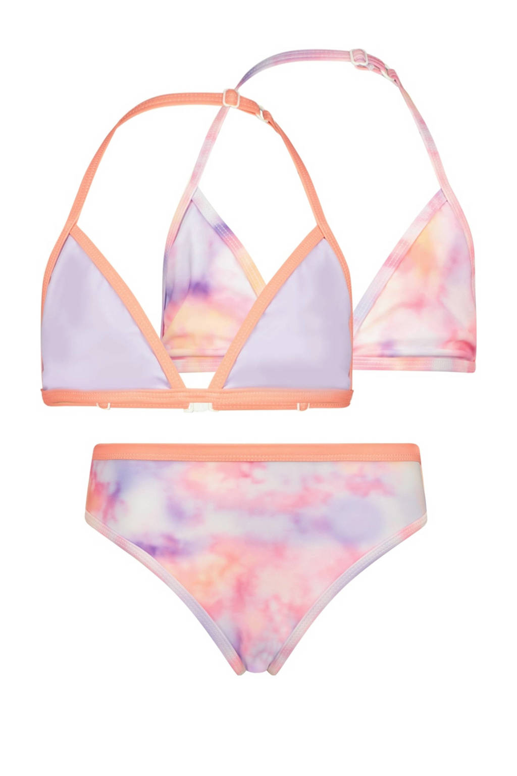 triangel bikini Zamantha met 2 topjes lila/roze
