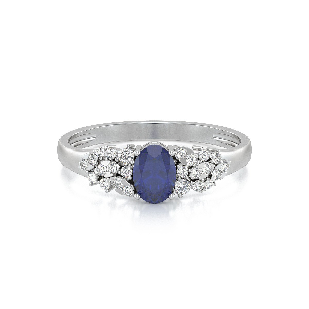 Bague ADEN Or 585 Blanc Saphir et diamants 2.934grs