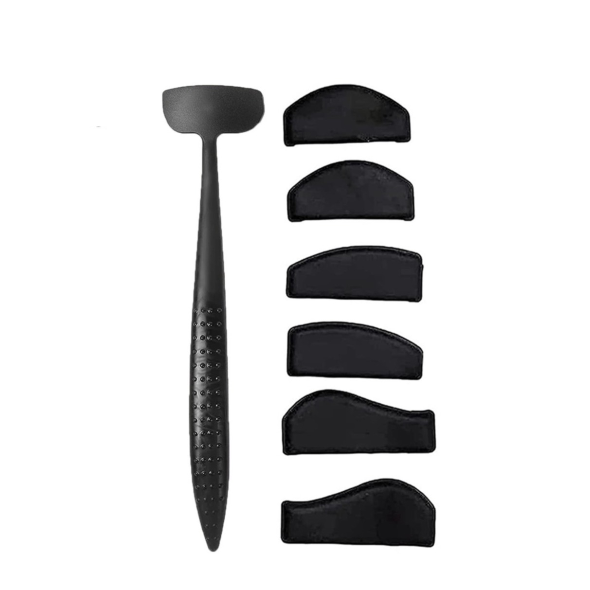 6in1 Silikon Lidschatten Schablone Make Up Applikator mit 6 Aufsätzen - Schwarz