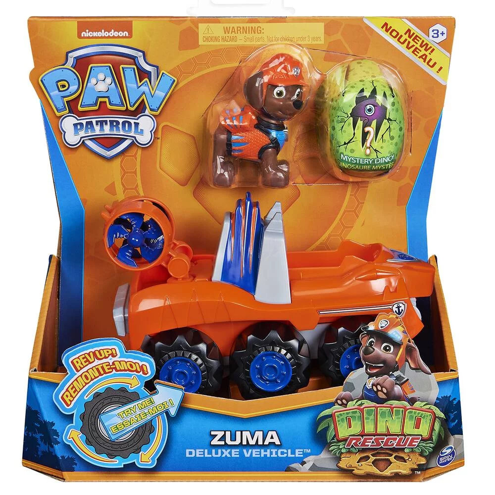 VEHICULE + FIGURINE ZUMA DINO RESCUE PAW PATROL