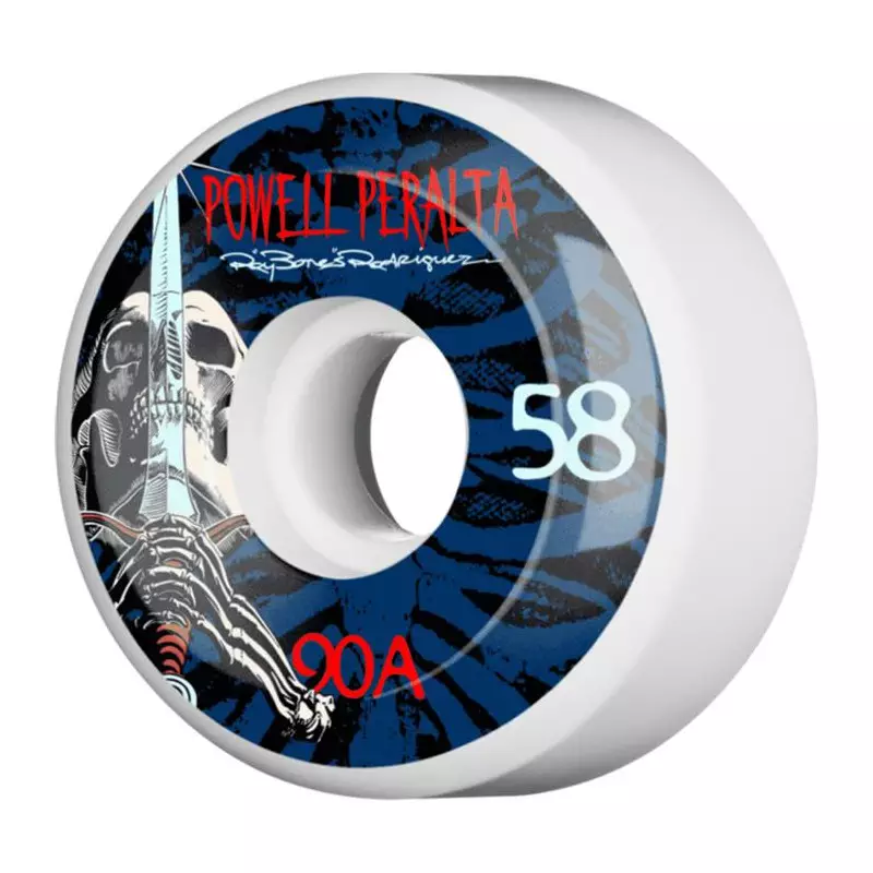 Roues skate POWELL PERALTA (x4) Skull & Sword 3 Blanc 90A 58mm