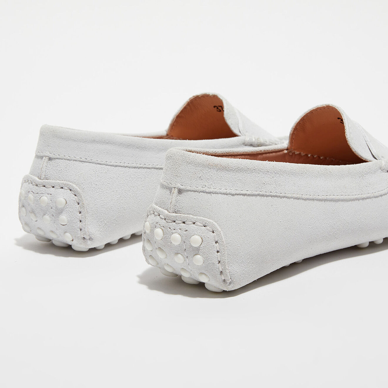 Loafers Mocassins en Velours de Cuir Jade blancs