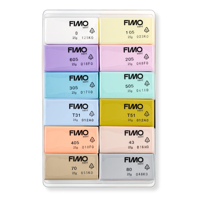 Soft Colour 12 stk. Pastellfarger FIMO