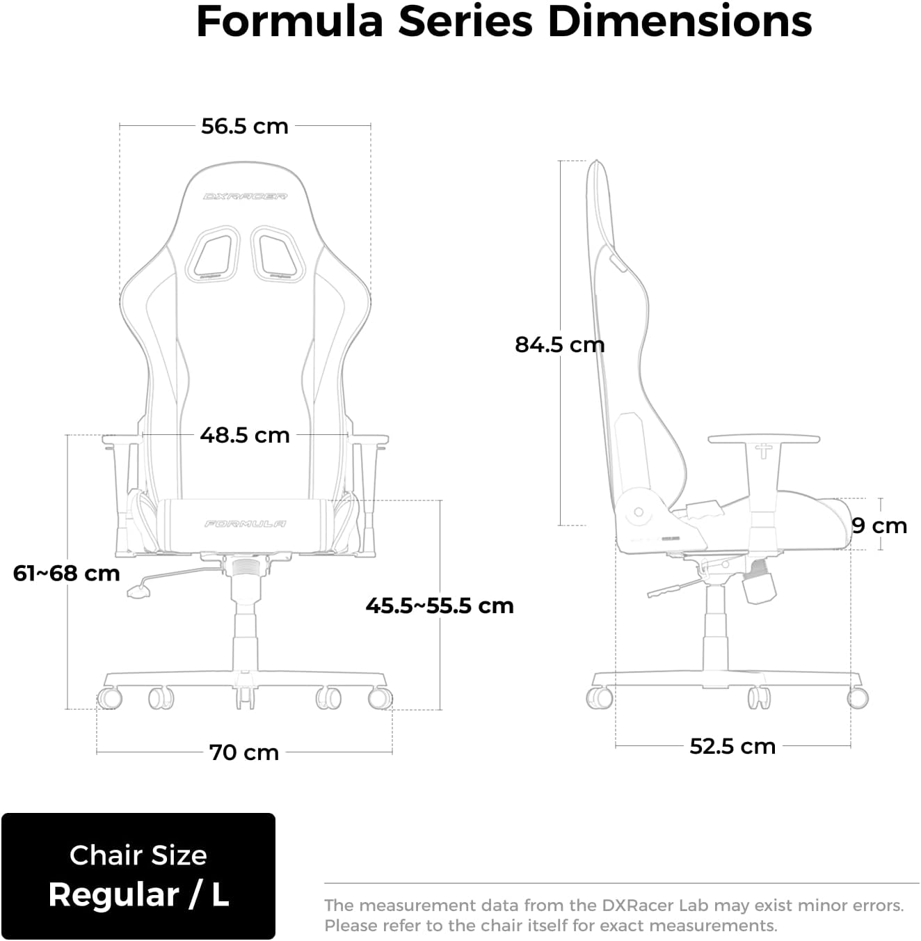 DXRacer Formula L Schwarz Stoff das Orginal Gamingstuhl, Sessel Ergonomischer, Stuhl, Gaming Chair für PC Gamer und Office