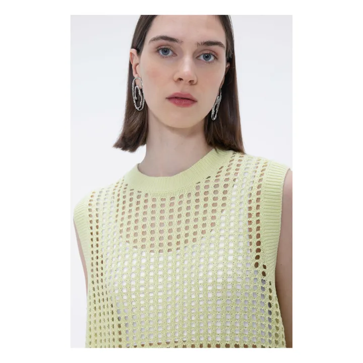 Our Sister Pull Sans Manches Margaret Lin et Coton | Vert anis