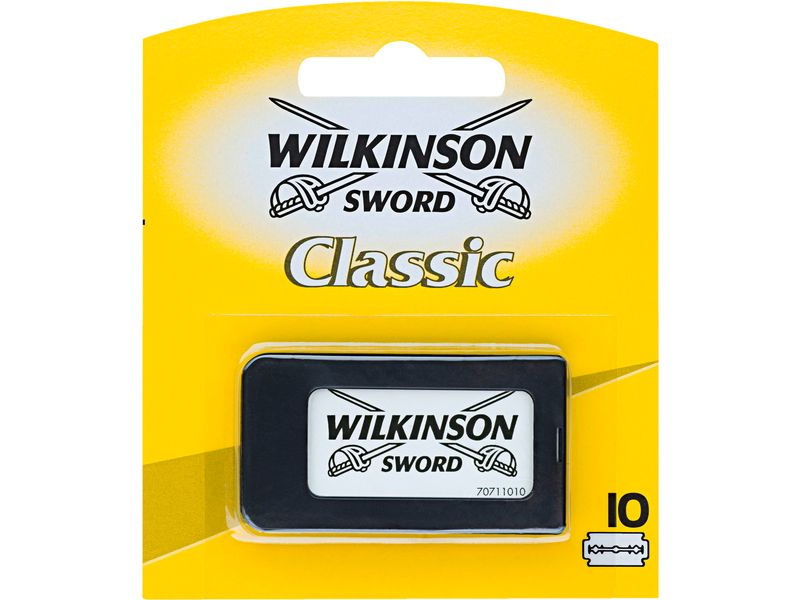 Wilkinson Rasierklingen Classic 10 Stück Klassische Rasierklingen für präzise Konturen und eine gründliche Rasur im Halsbereich