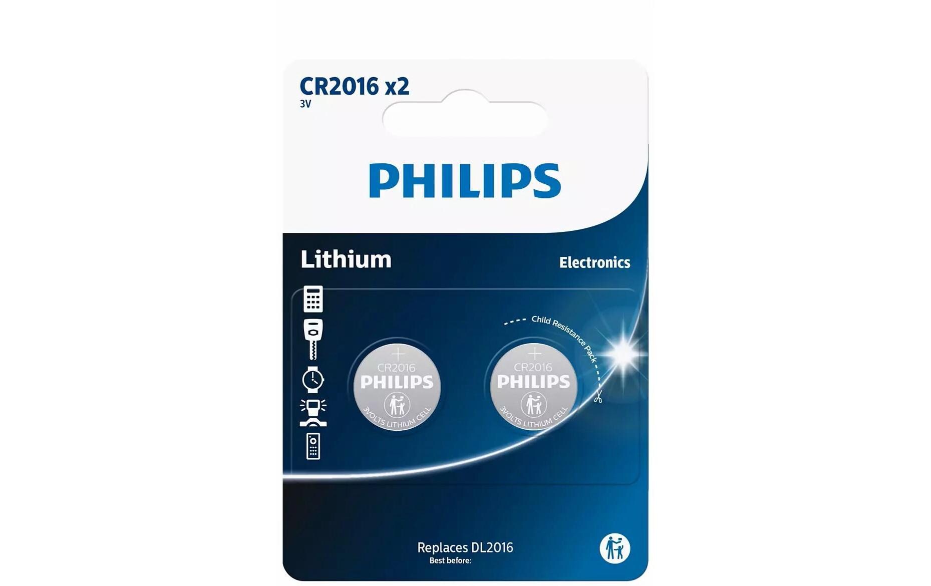 Knopfzelle Lithium CR2016 , 2 StückFür langandauernde Leistungen Ihrer kleinen Elektronikgeräte