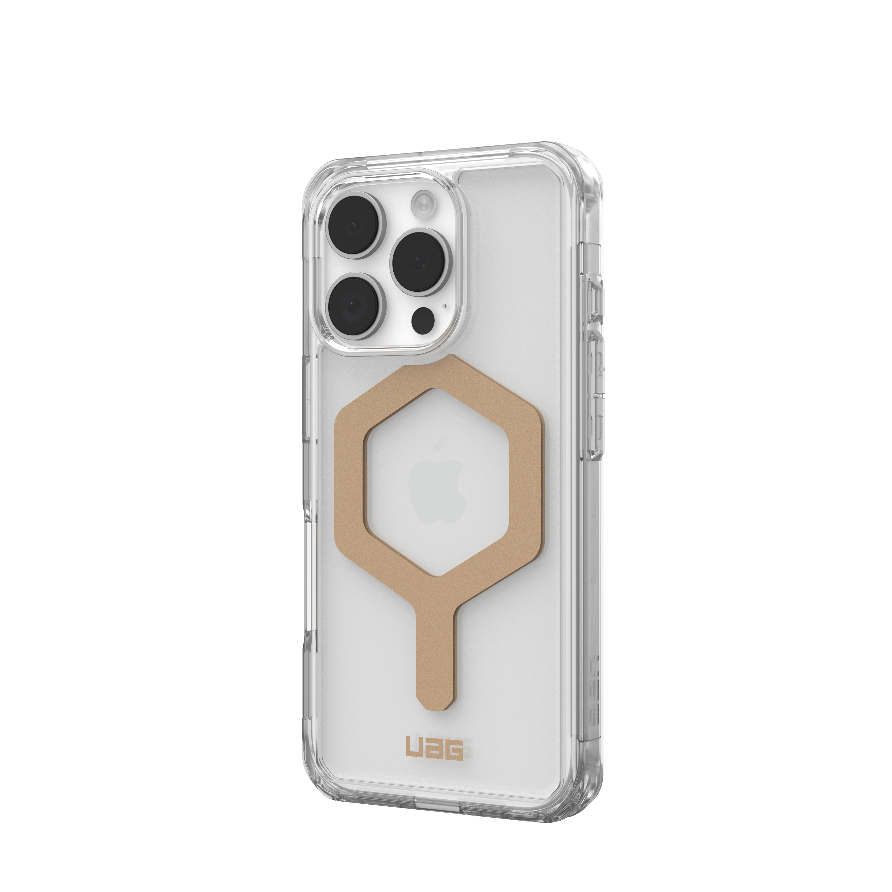 iPhone 16 Pro MagSafe Hybrid Schutzhülle Plyo (114480114381) - Transparent (Gold)
