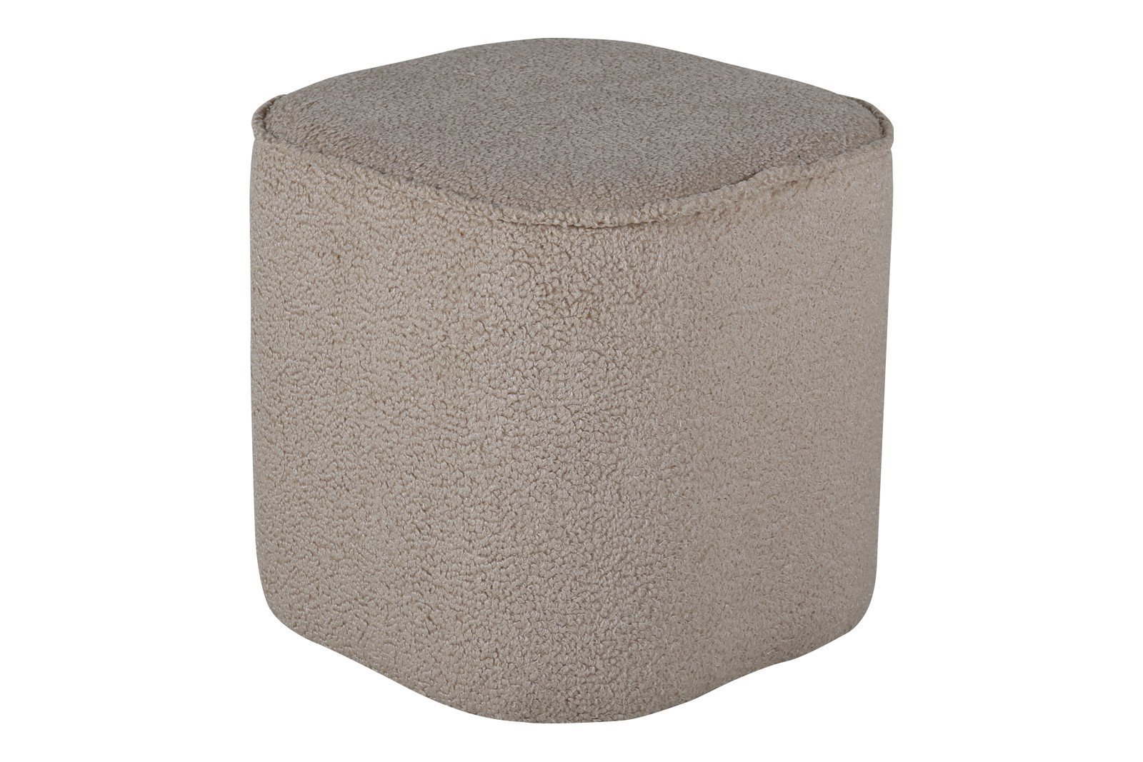 Piff pall Ø44cm. Tekstil Teddy Beige.