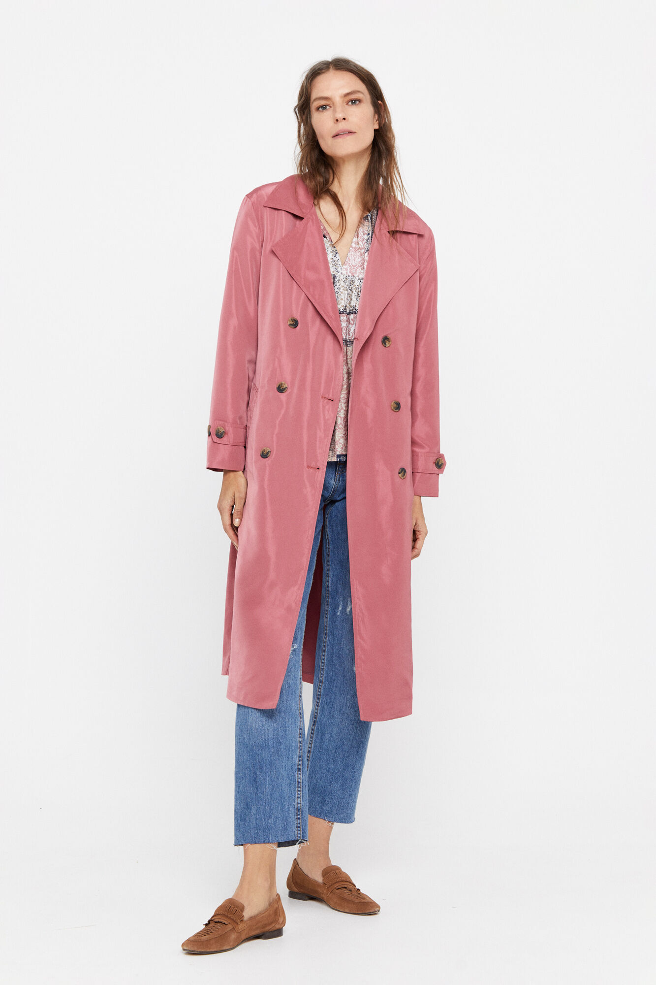 Gabardine técnica repelente à água. - Rosa