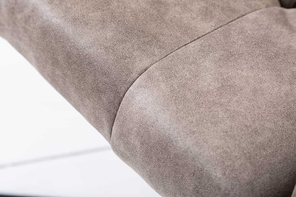 Exklusiver Design Stuhl LOFT Microfaser vintage taupe mit Armlehne