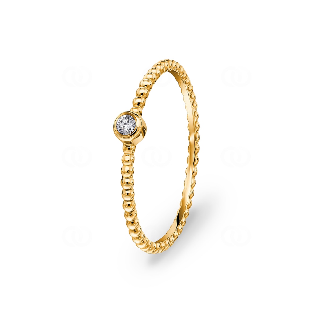 Damenring 750/18 K Gelbgold mit Diamant 0.03 ct H/si by CHRISTIAN