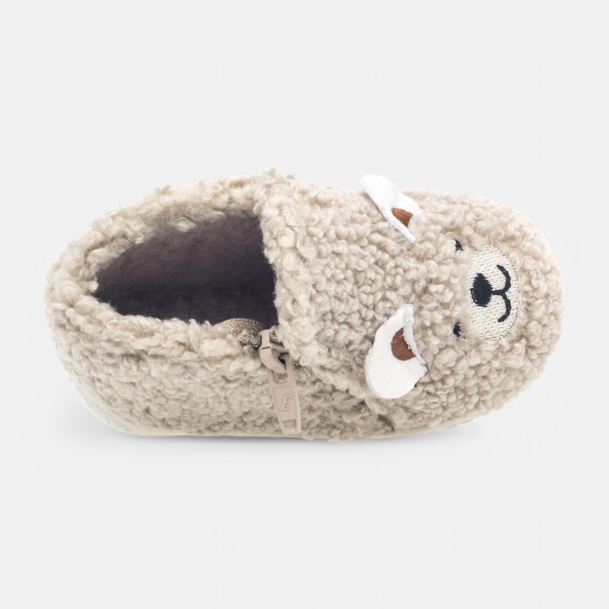 Pantoufles botillons zippés Bébé garçon beige