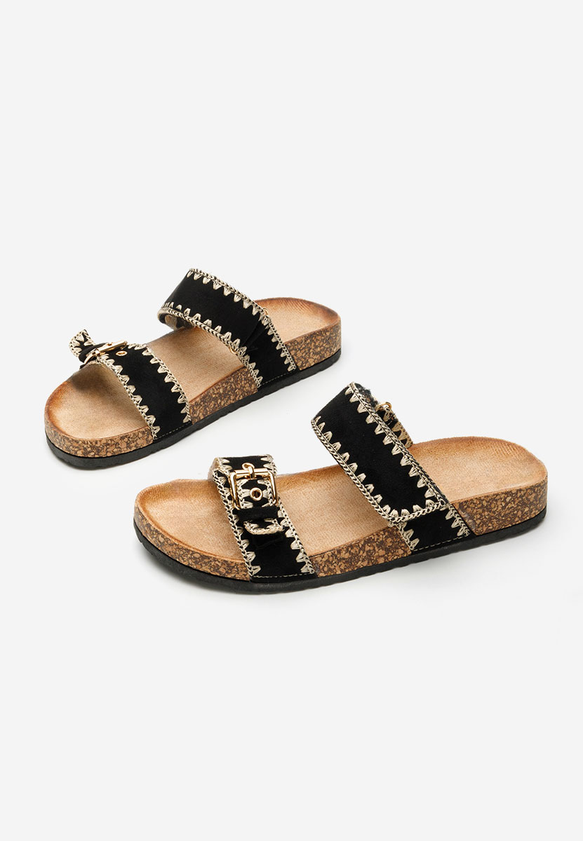 Mules plates femme noirs Varnisa