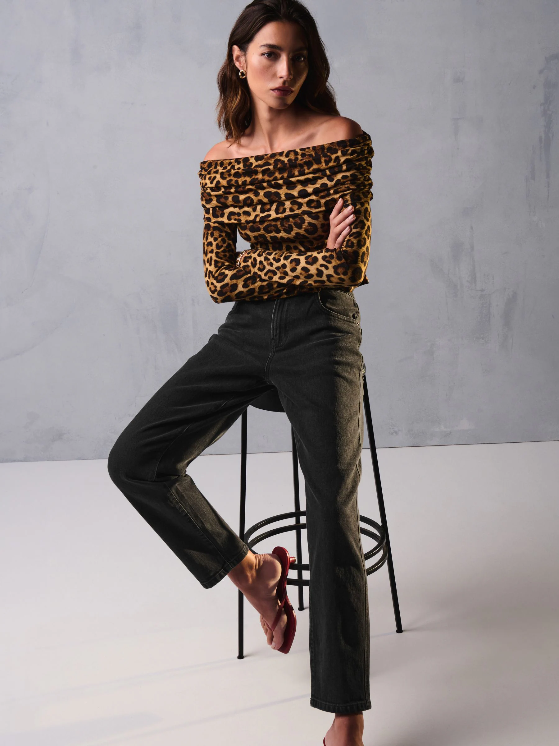 Zwarte wassing - Mom comfort stretch jeans