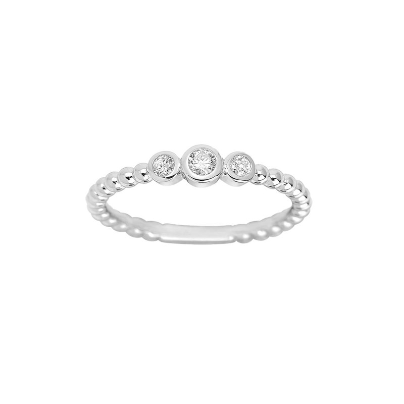 Bague Femme - Or 18 Carats - Diamant 0,15 Carats