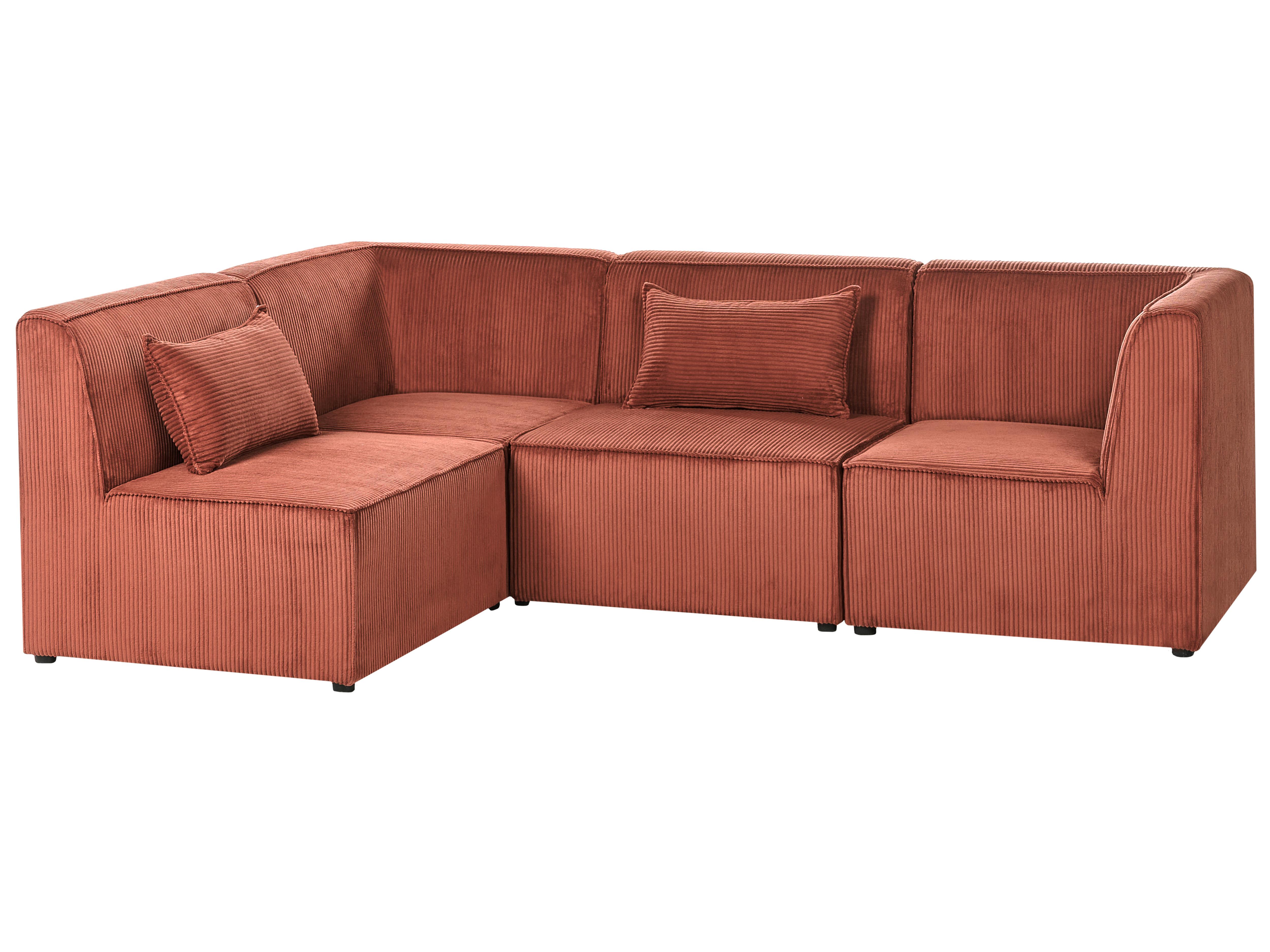 Modulaire hoekbank 4-zits LEMVIG Corduroy Goudbruin rechtszijdig