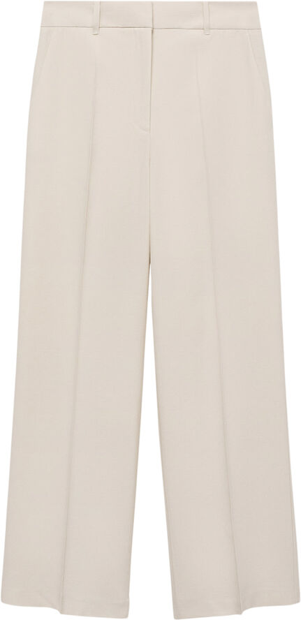 MANGO Wideleg pleated trousers Light beige