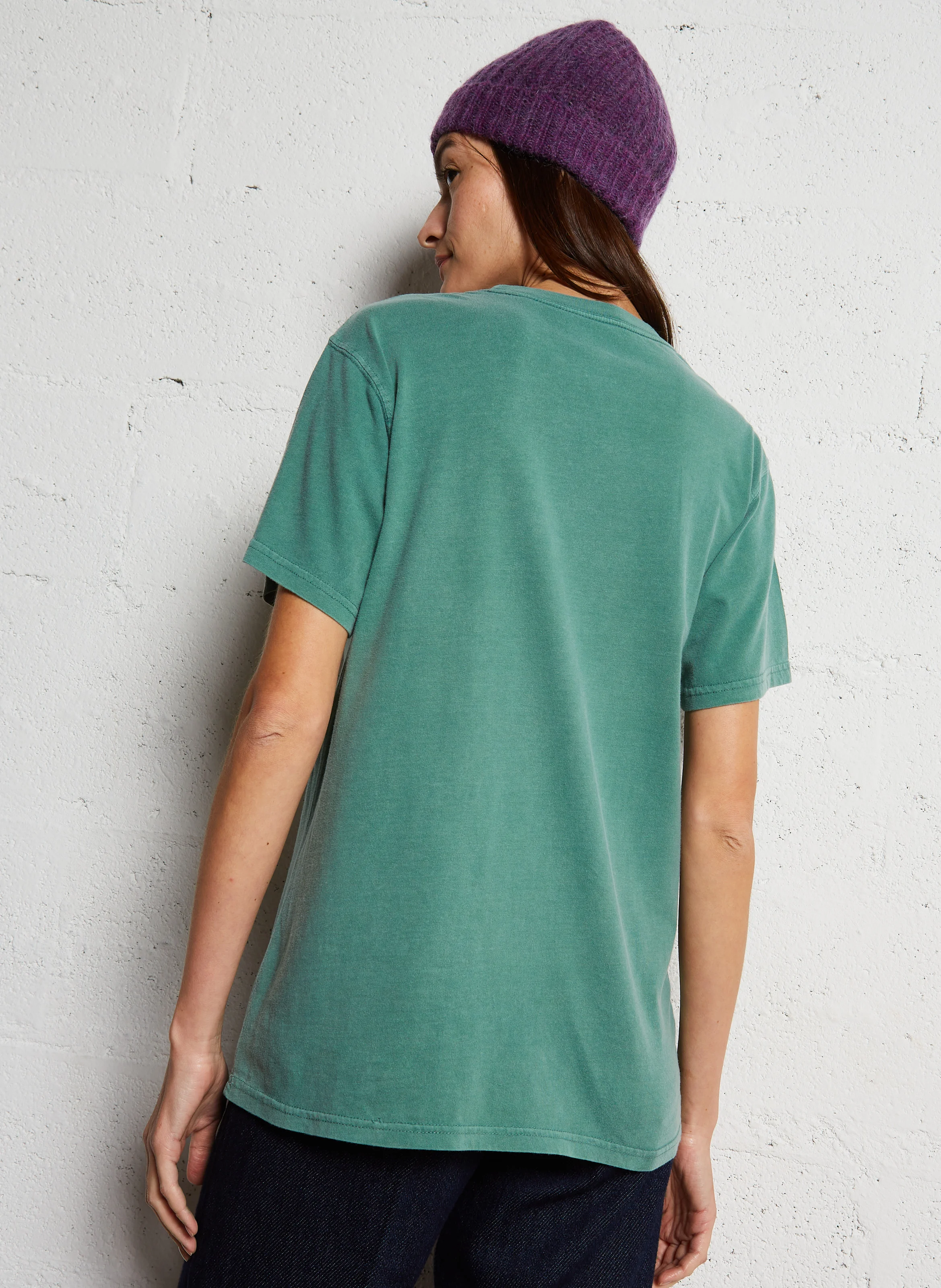 TRUCKER SOUVENIR - Tee-shirt droit col rond sérigraphié en coton| Vert