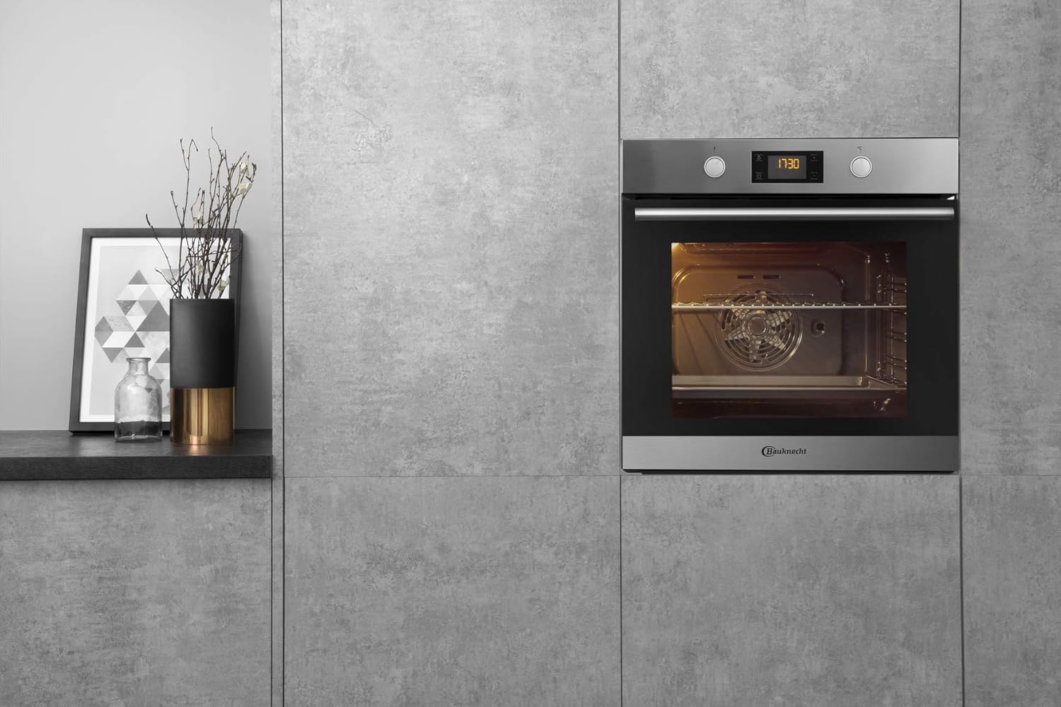 Bauknecht BAR2 KP8V2 IN Einbau-Backofen mit Pyrolyse-Reinigungssystem/Energieeffizenzklasse A/ 71 L Maxi-Garraum/ 2-fach Backauszug/ PowerHeißluft/ SmartClean