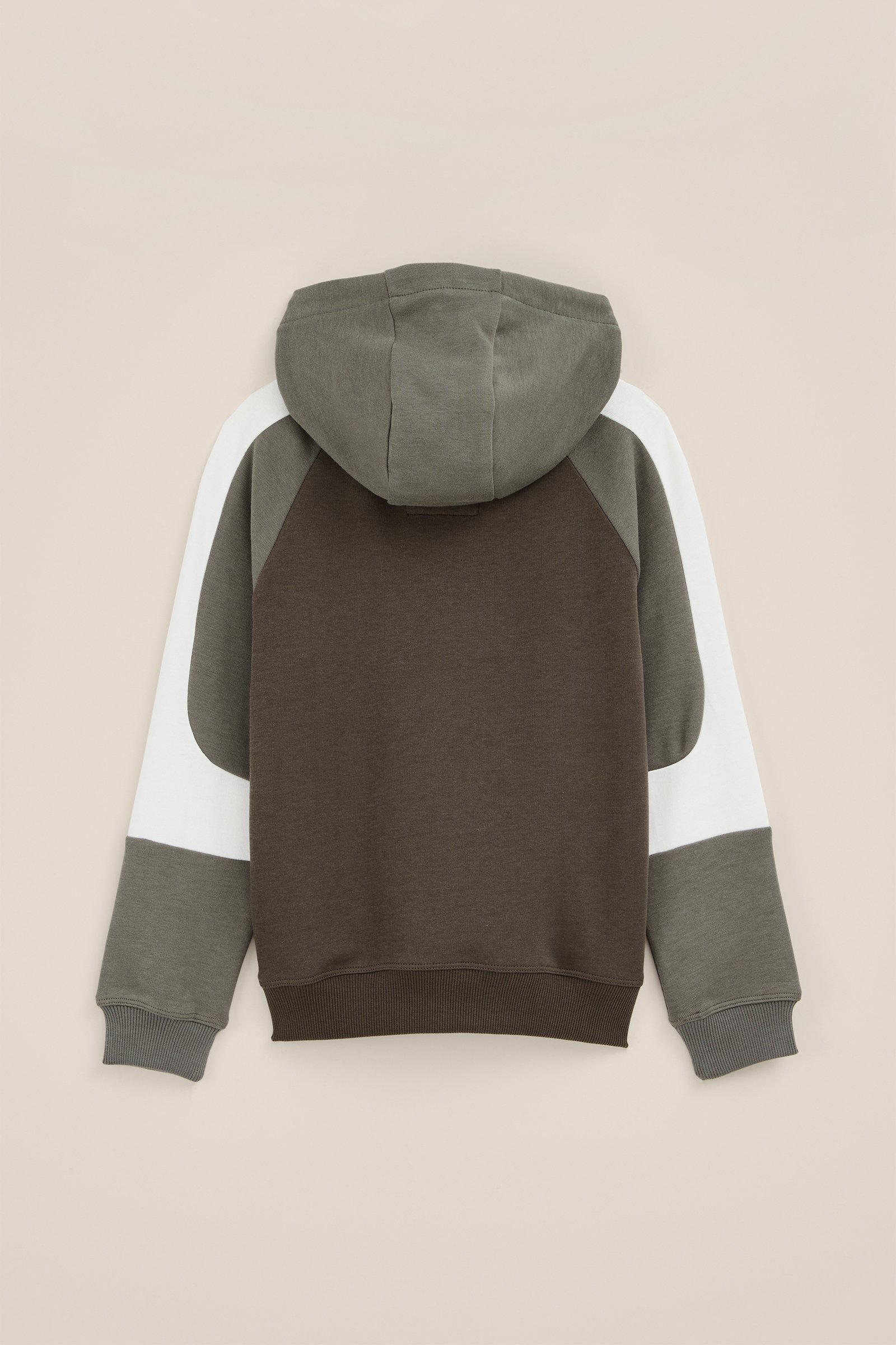Jongens hoodie met colourblock Salty Dog Legergroen