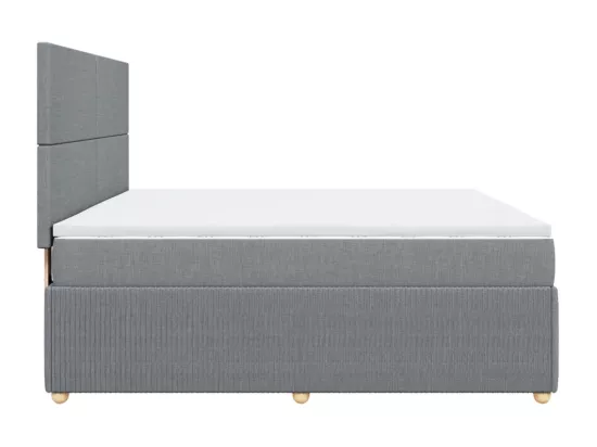 Sommier à lattes de lit avec matelas Gris clair 180x200cm Tissu