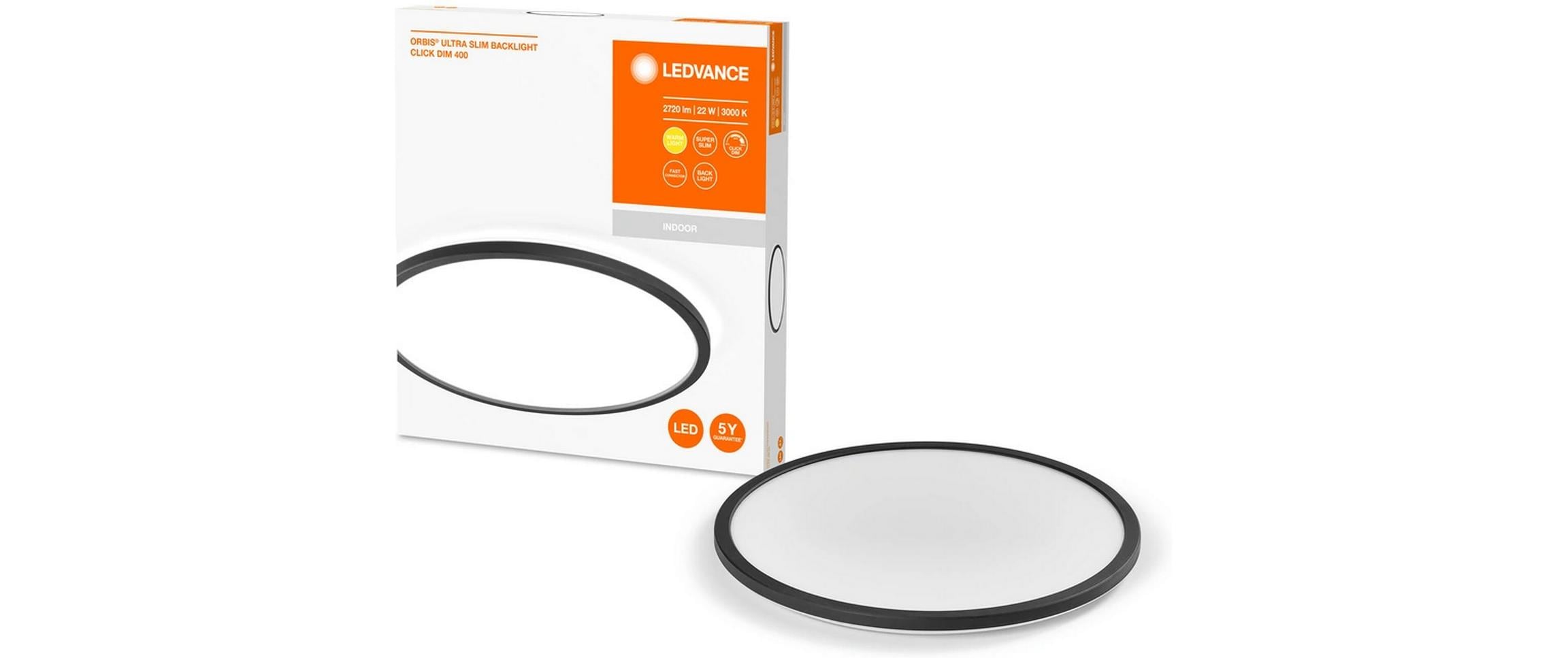 Deckenleuchte Orbis Ultra Slim, Ø 40 cm, 3000K, SchwarzLeuchte zur Deckenmontage