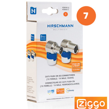 Hirschmann coax connector haaks m/f