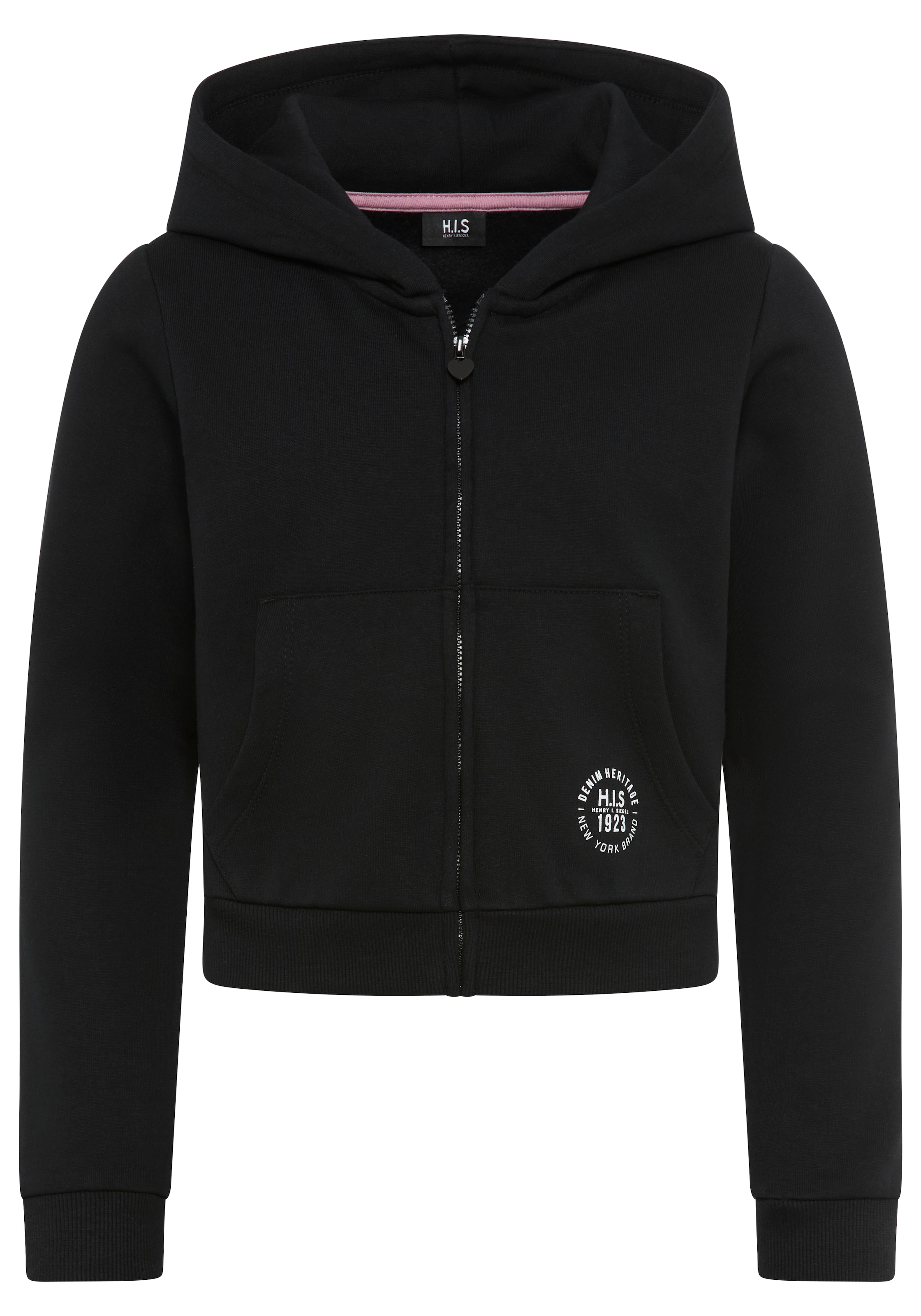 H.I.S Kapuzensweatjacke »Kurze Sweatjacke«, NEU: H.I.S für TEENS! Sweatjacke in modischer Kurzform und Zipper
