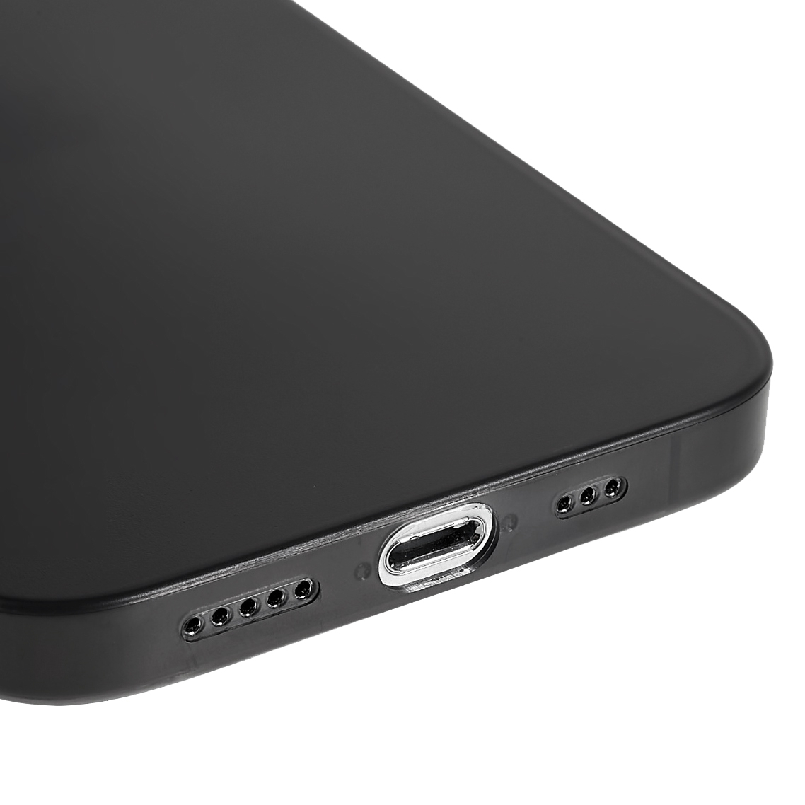 iPhone 13 Pro Kunststoff Hülle Case Ultra Thin 0.45 mm - Schwarz / Transparent (Matt)