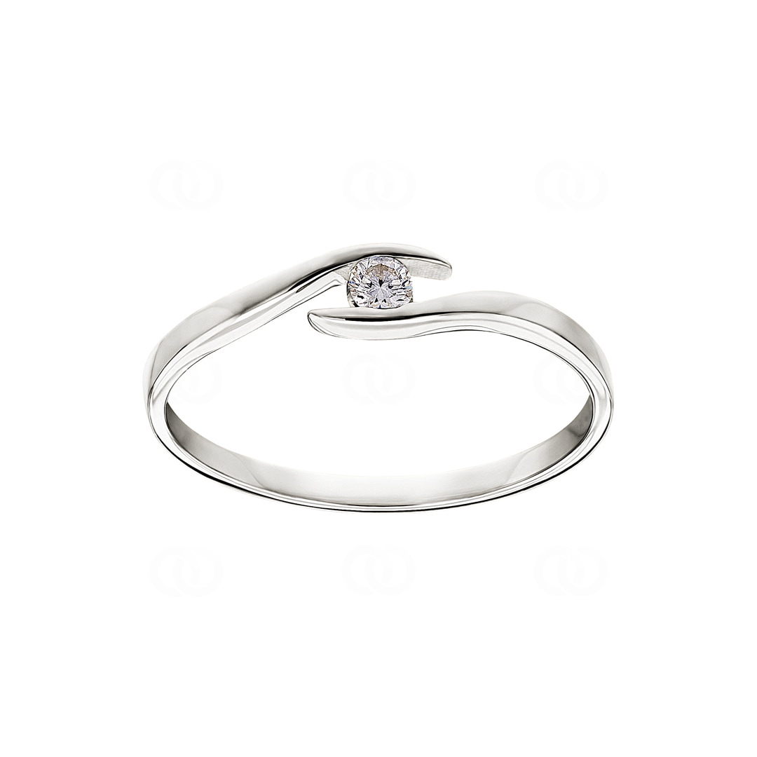 0.05 Karat Diamant Spannring 750/18 K Weissgold