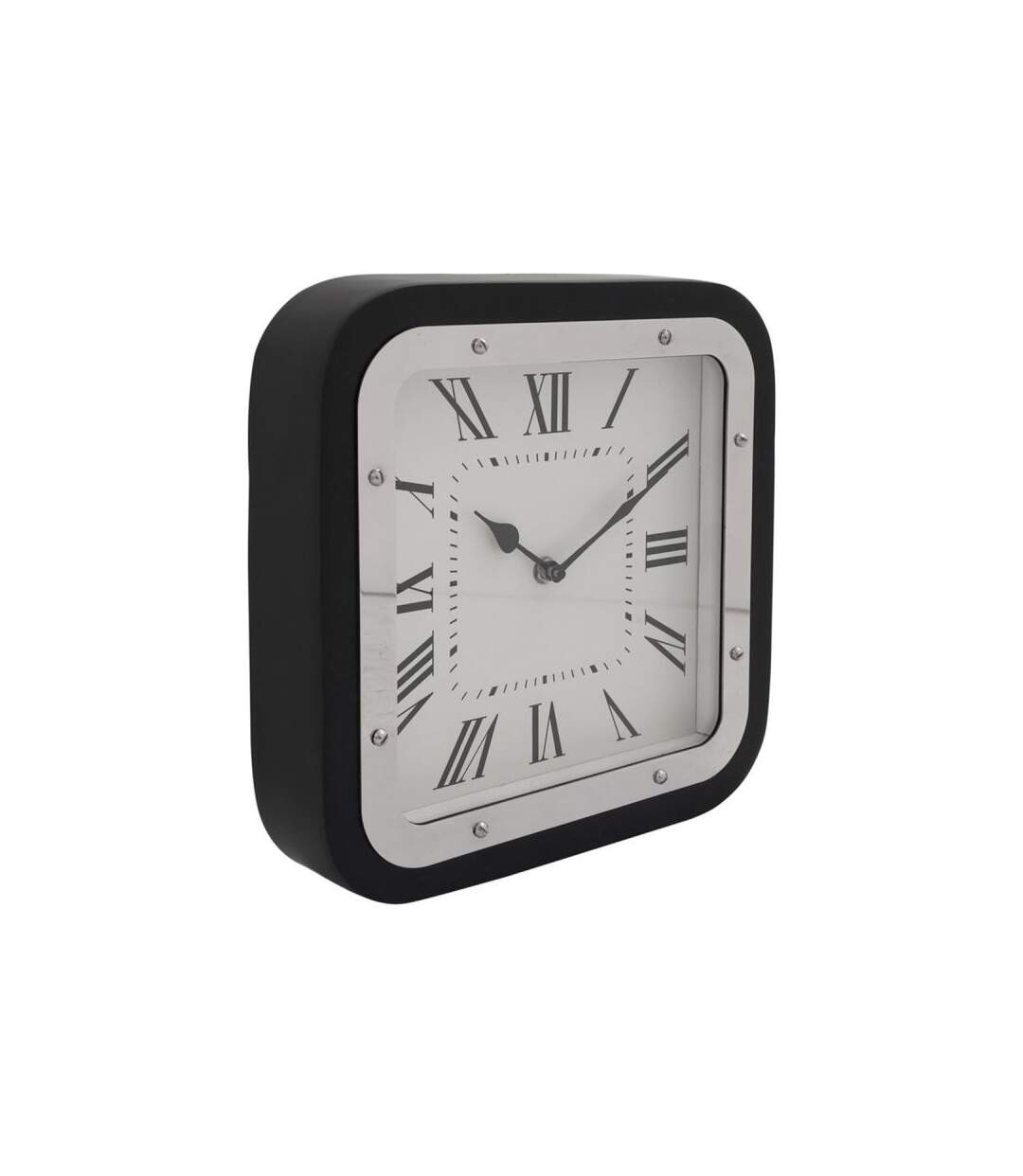 Paris Prix - Horloge à Poser vouman 28cm Argent & Noir