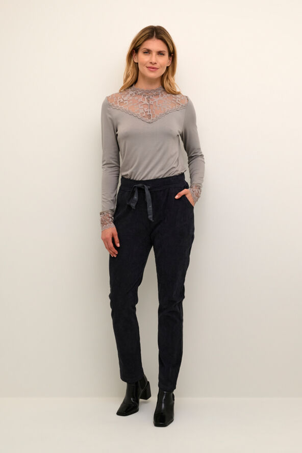 Cream CRLena Slim Pant Anthracite grey dye wash