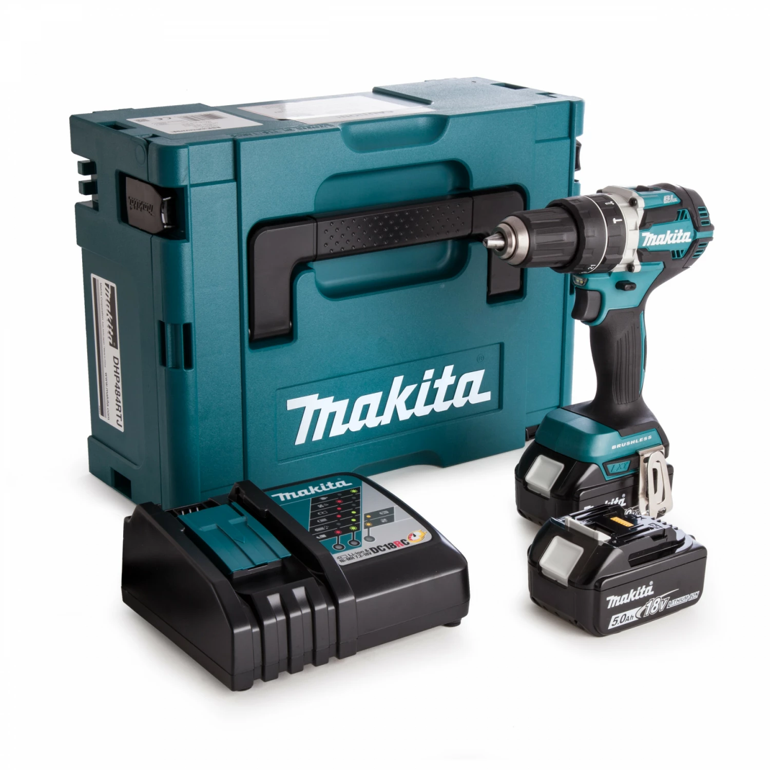 Makita DDF484RT3J 18V Li-Ion accu Boor-/schroefmachine set (3x 5,0Ah accu) in Mbox