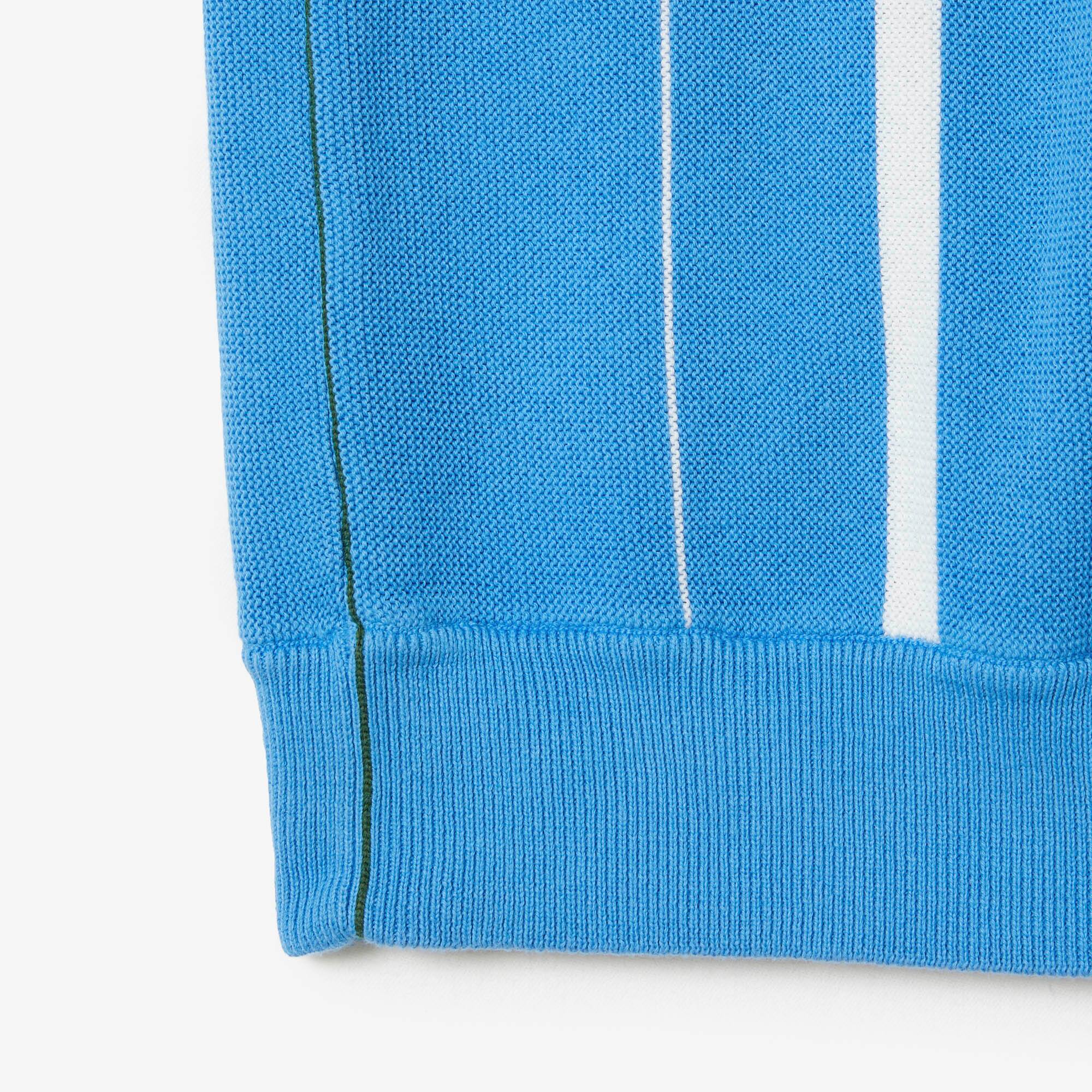 Pull col polo en coton biologique Pullovers - Bleu - Lacoste - Homme