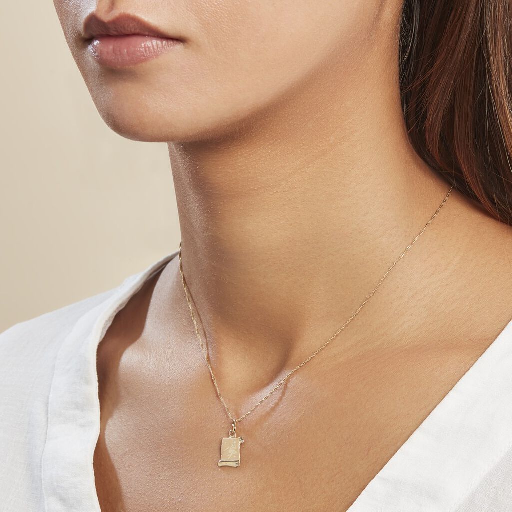 Pendentif Lamie Zodiaque Parchemin Or Jaune