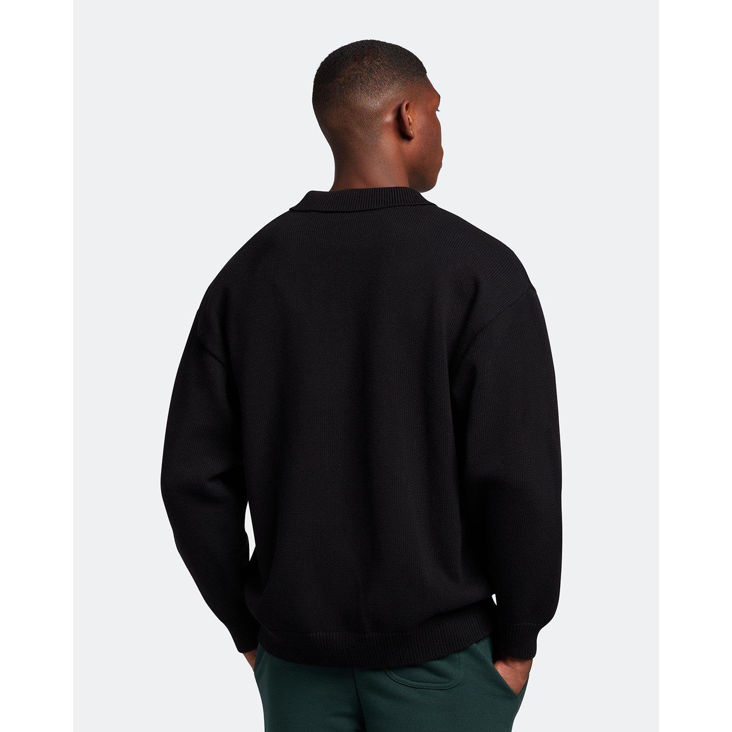 Lyle and Scott Blouson Long Sleeve Knitted Polo Shirt