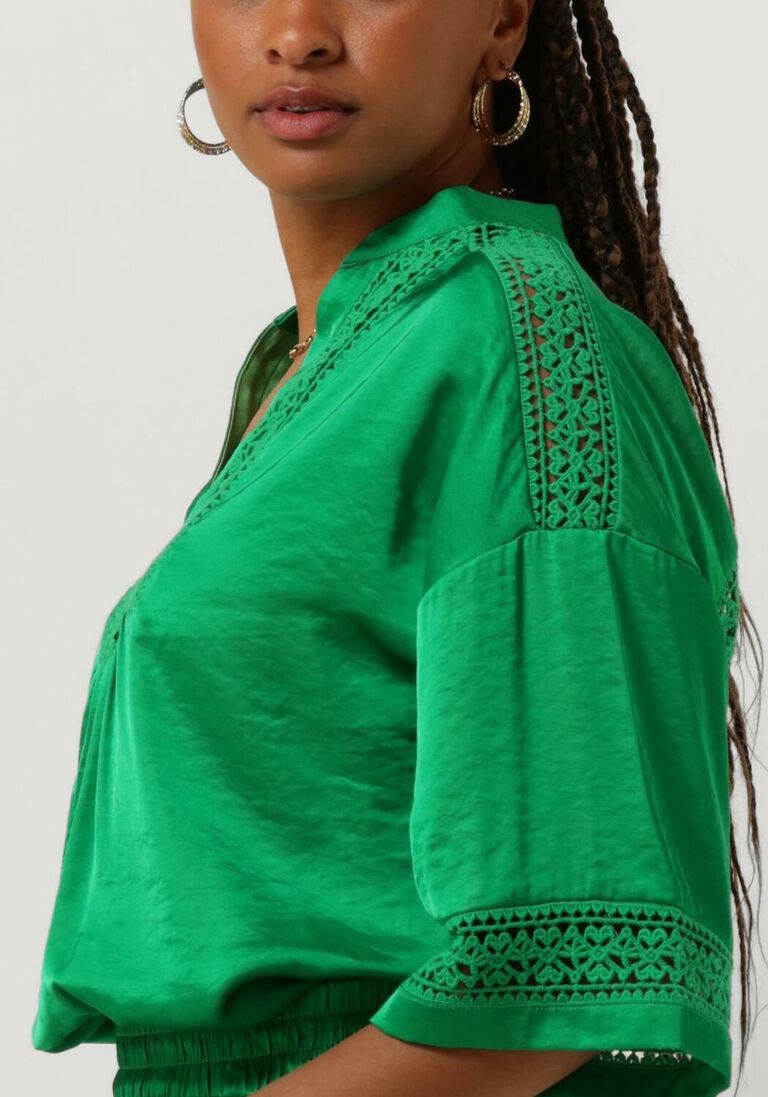 NUKUS groene nukus top nina top v-neck silky